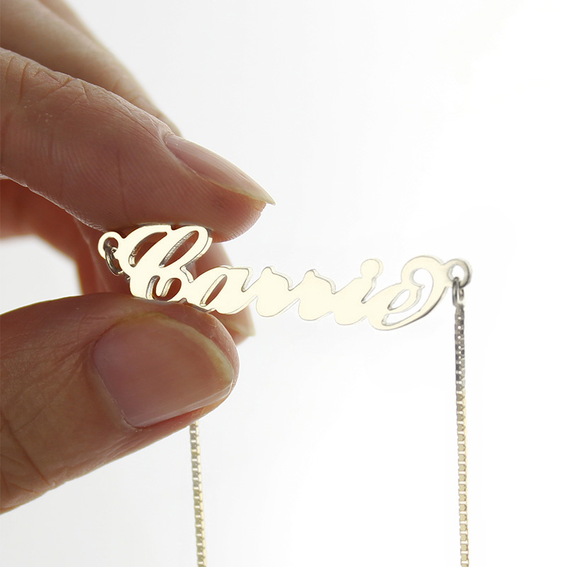 Personalized Carrie Name Necklace Silver
