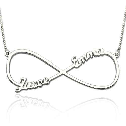 Infinity Two Names Sterling Silver