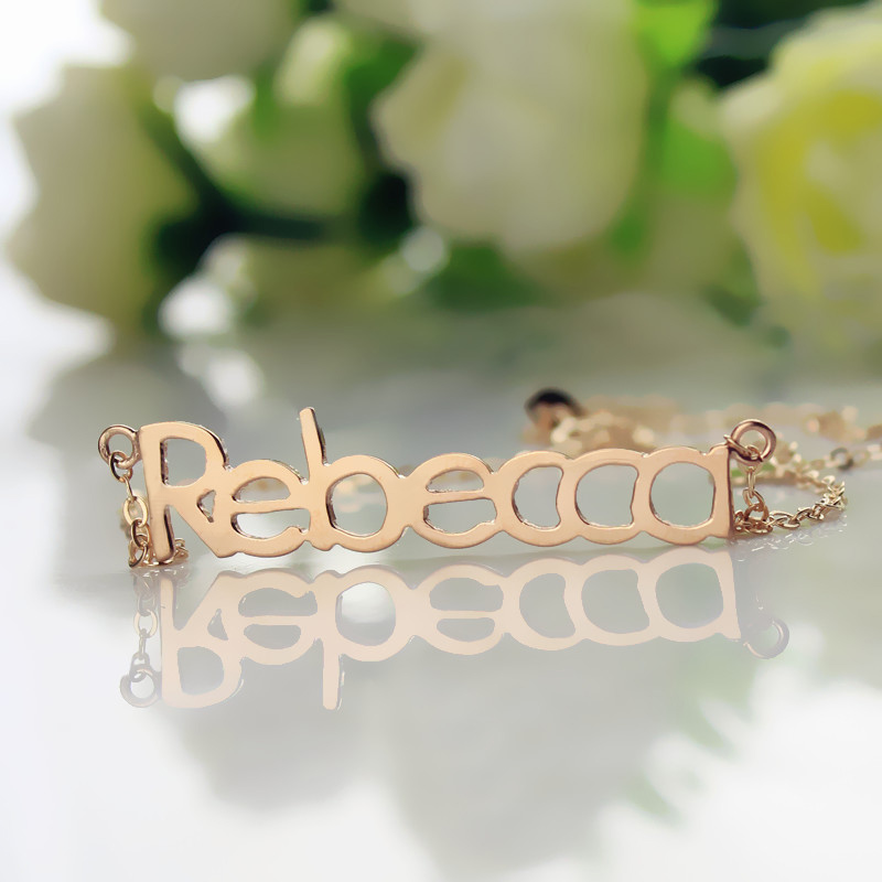 Rose Gold Rebecca Name Necklace