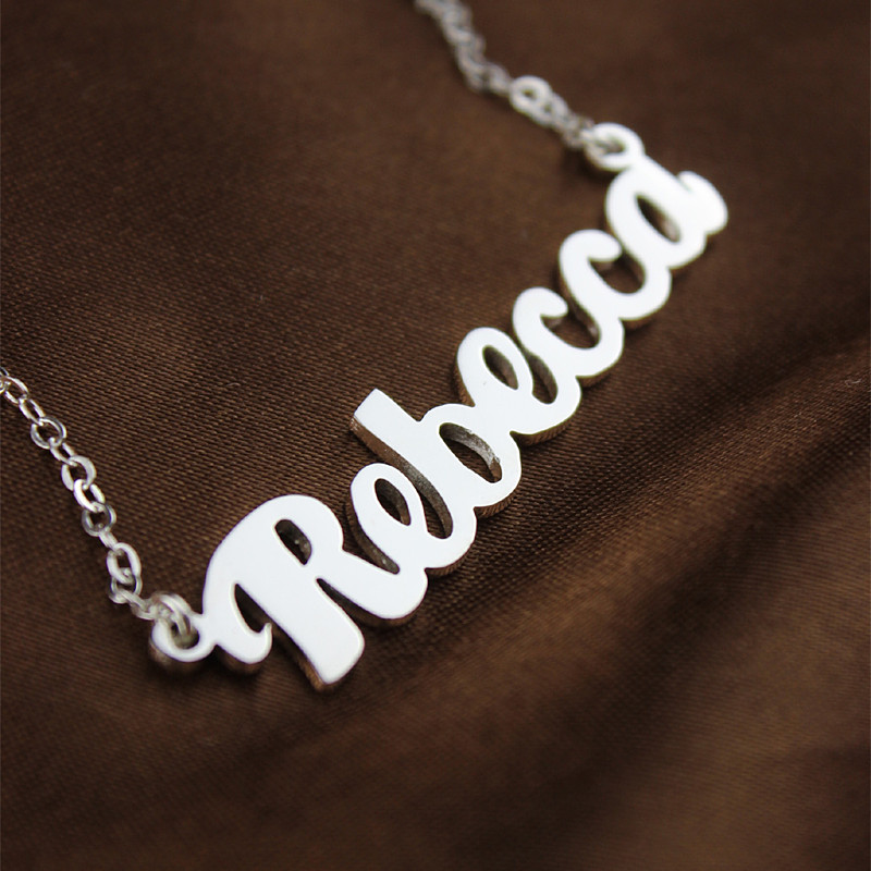 Sterling Silver Name Necklace Silver
