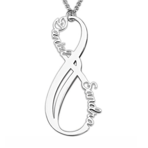 Vertical Infinity Necklace Sterling Silver