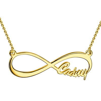 Single Name Infinity Necklace 18k Gold Plated