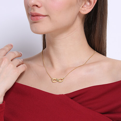 Engraved Infinity Name Necklace - Gold Plated