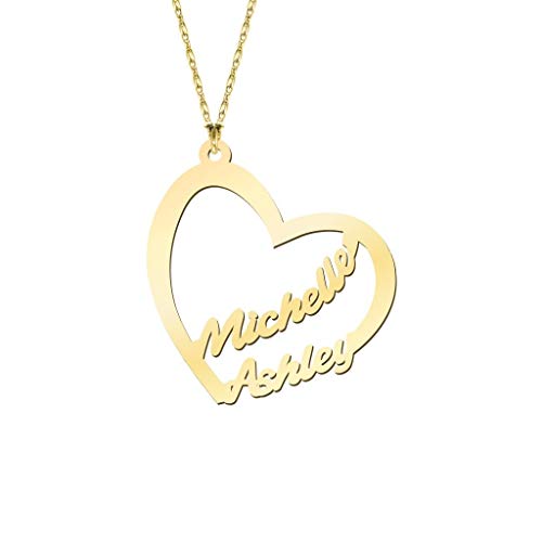 Heart Forever Name Necklace 18k Gold Plated