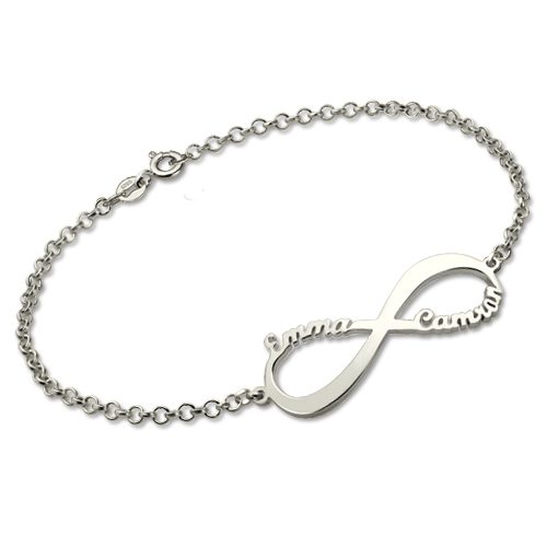 Infinity Symbol Name Bracelet Sterling Silver