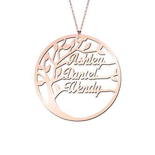 Personalized Family Name Necklace Rose Gold Plated
