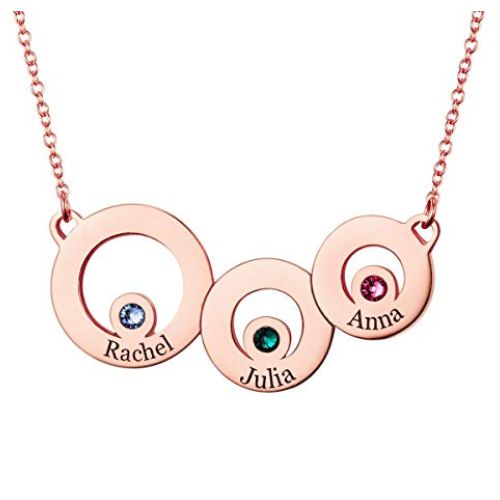 Classic Circles Necklace In Rose Gold