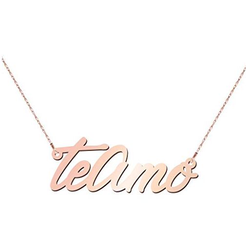 Script Name Necklace in Rose Gold