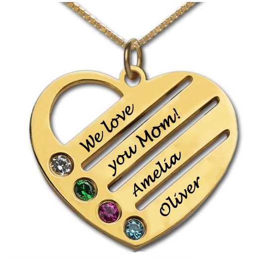 18k Gold Plated Mothers Birthstone 64