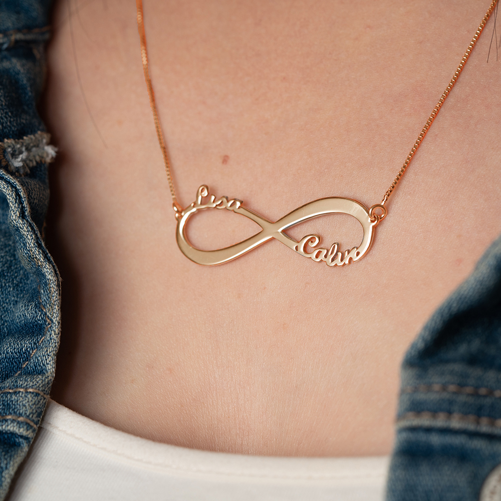 Double Name Infinity - Rose Gold Plated